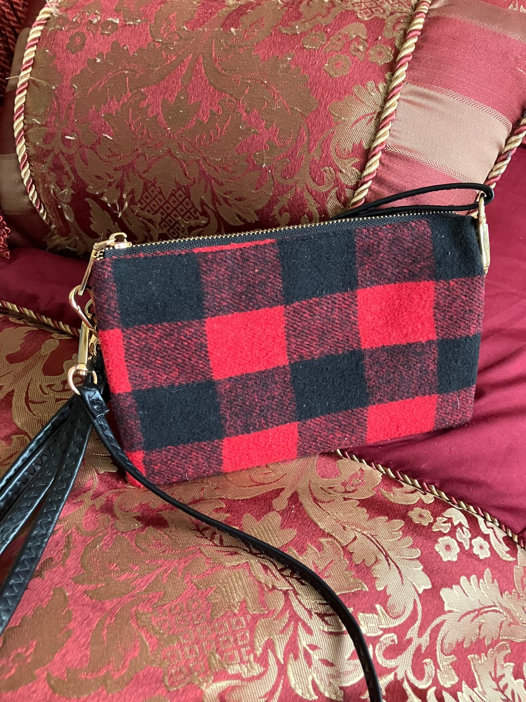 Customer photo review of Riley Vegan Plaid Crossbody