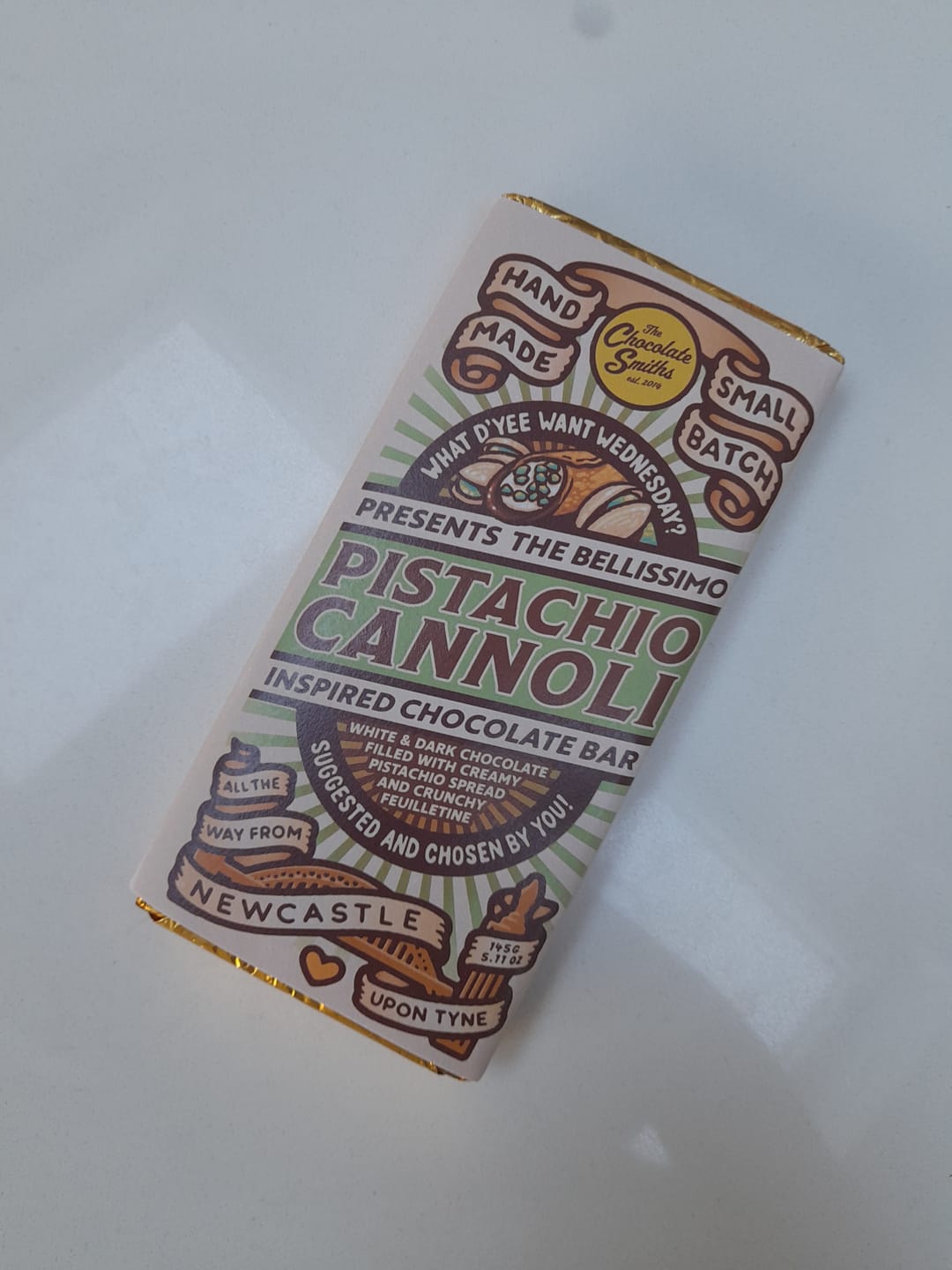 Customer photo review of Pistachio Cannoli Inspired What D'Yee Want Wednesday Bar