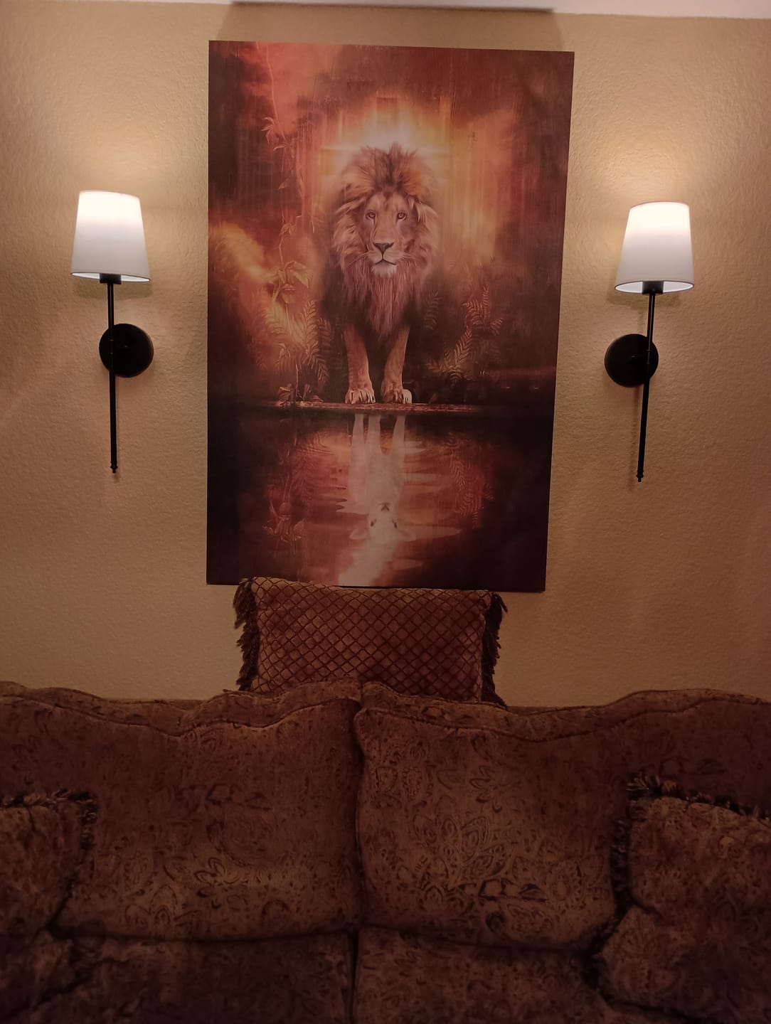 Customer photo review of Lion and Lamb Canvas Wall Art, Lion and Lamb Picture