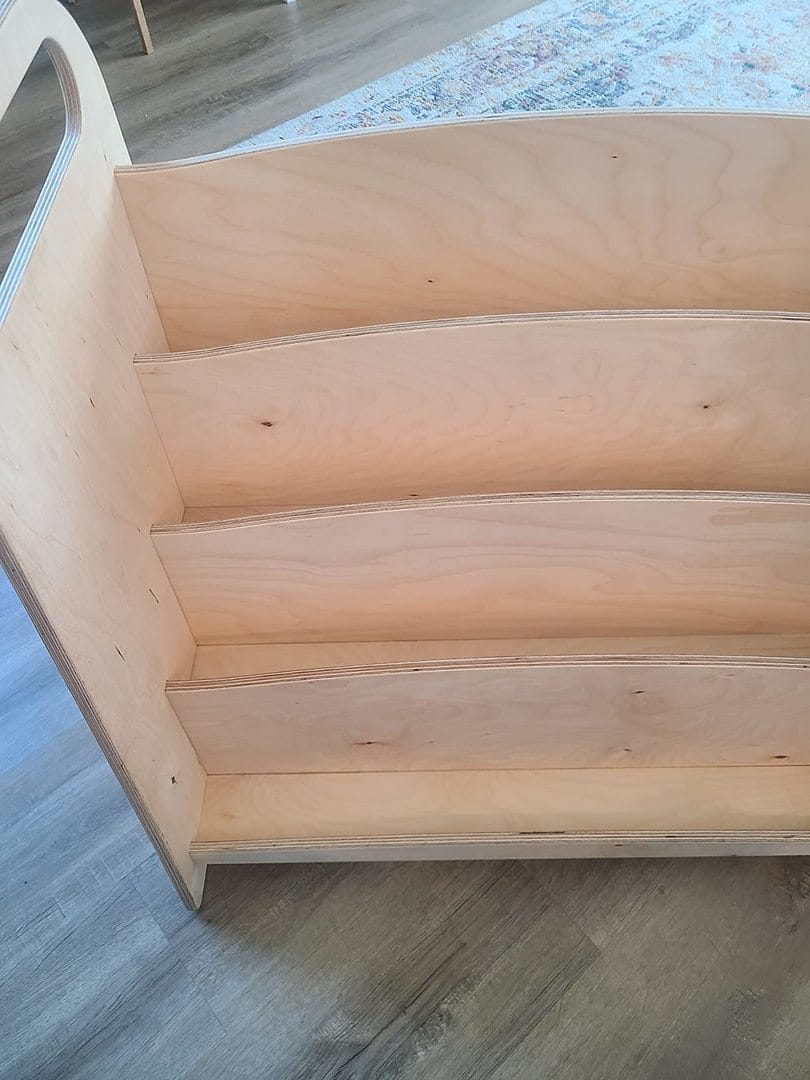 Customer photo review of Montessori Wooden Book Shelf Display