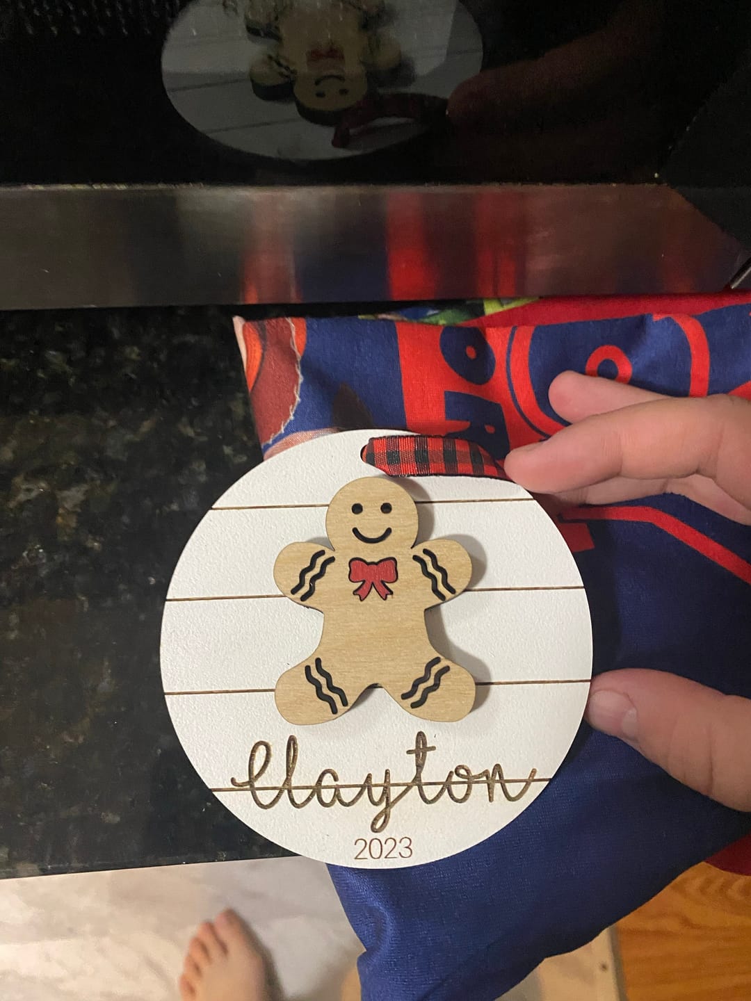 Customer photo review of Personalized Gingerbread Ornament