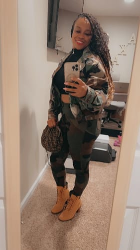 Customer photo review of So Curvy Stretch Skinny Jeans up to 2XL (Camo)