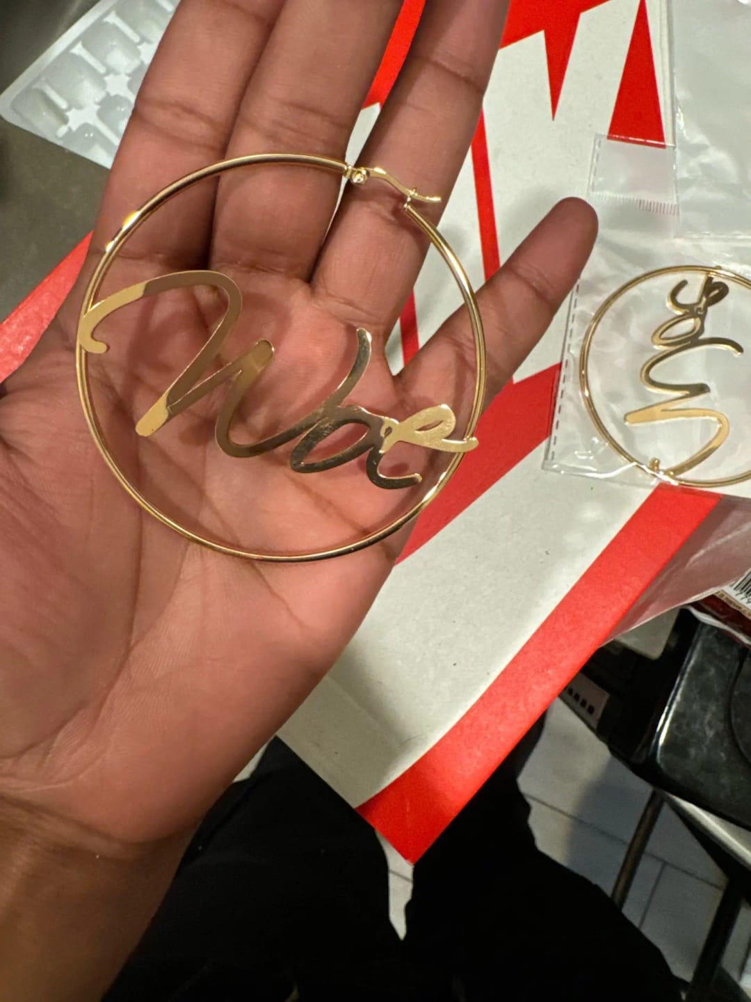 Customer photo review of GENESIS HOOPS EARRINGS