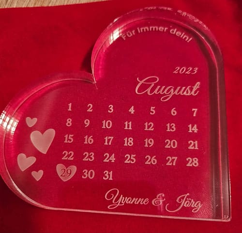 Customer photo review of Bester Tag überhaupt - Herz aus Acrylglas