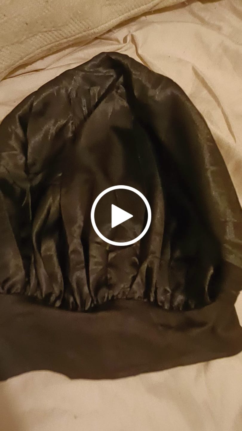 Customer video review of Black Silky Bonnet
