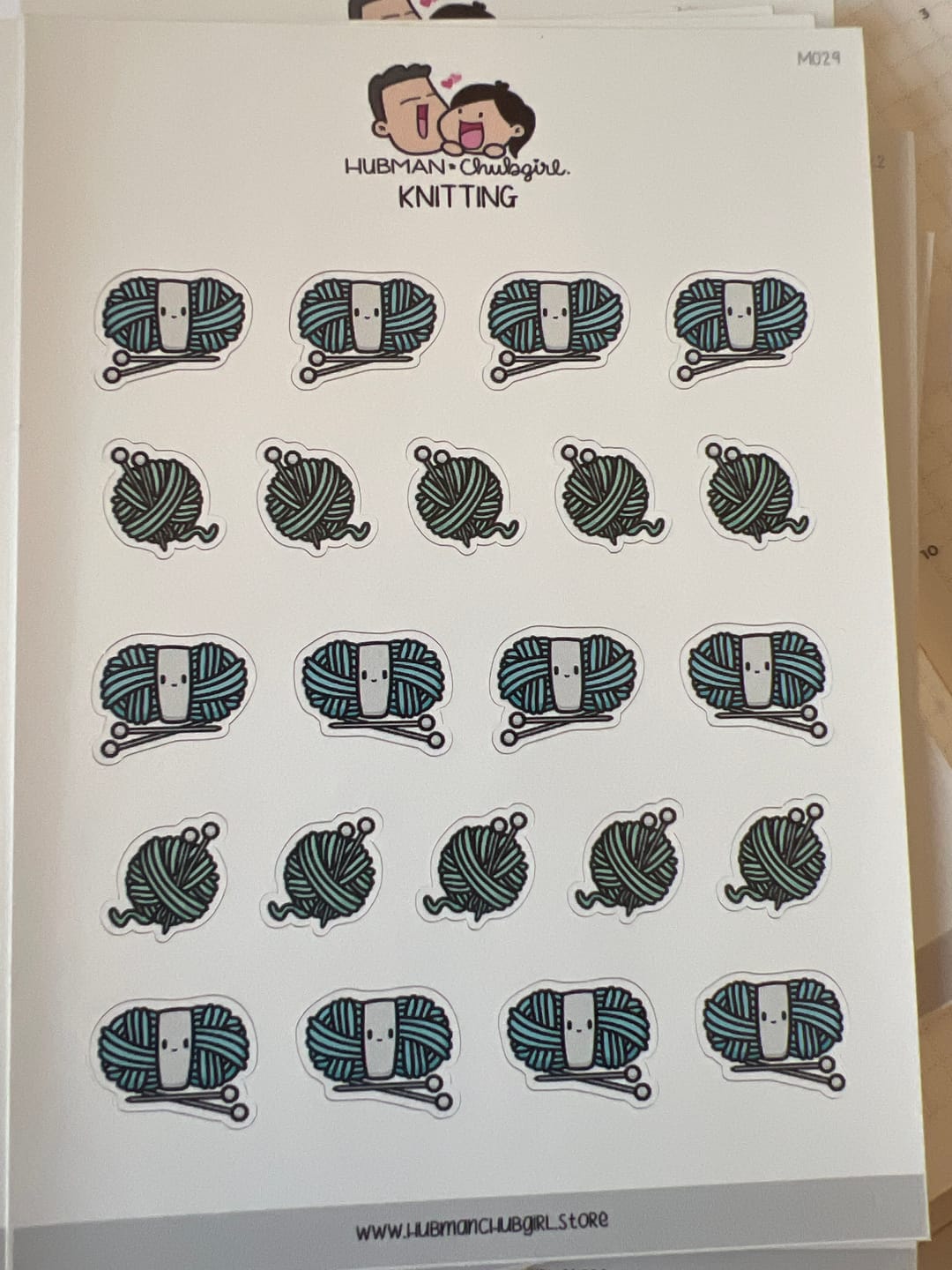 Customer photo review of Knitting Planner Stickers