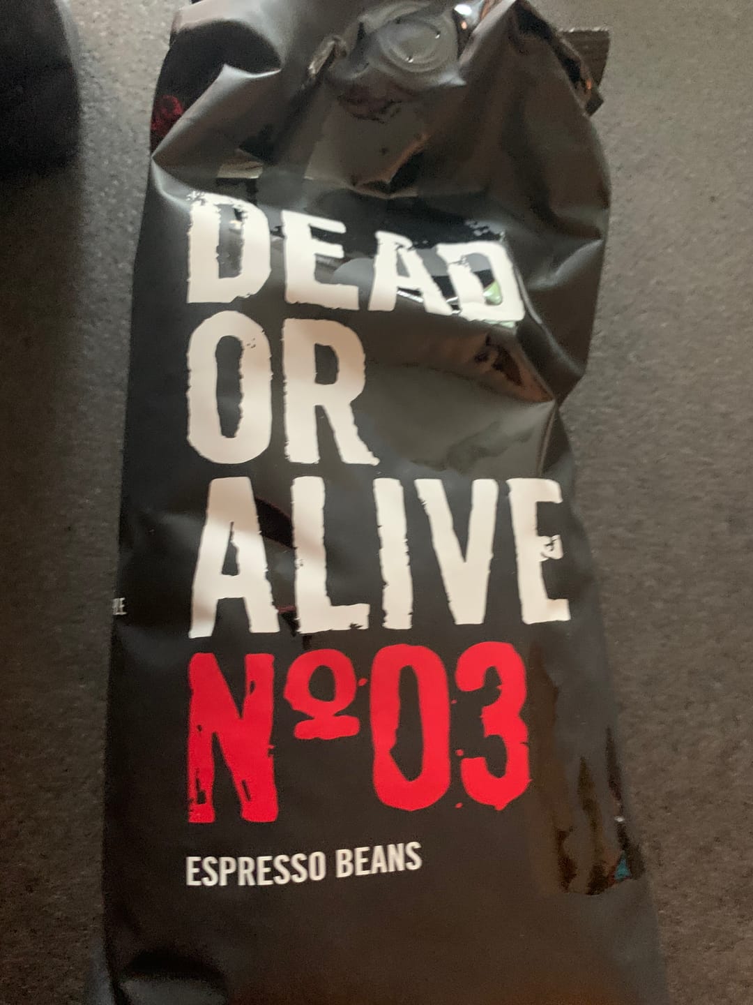 Customer photo review of DEAD OR ALIVE COFFEE