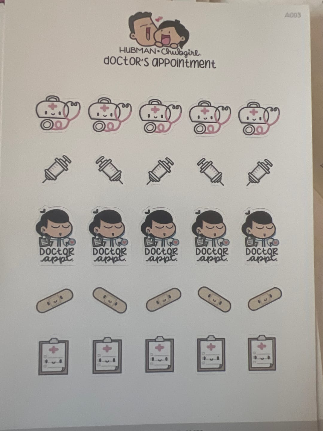 Customer photo review of Doctor's Appointment Planner Stickers