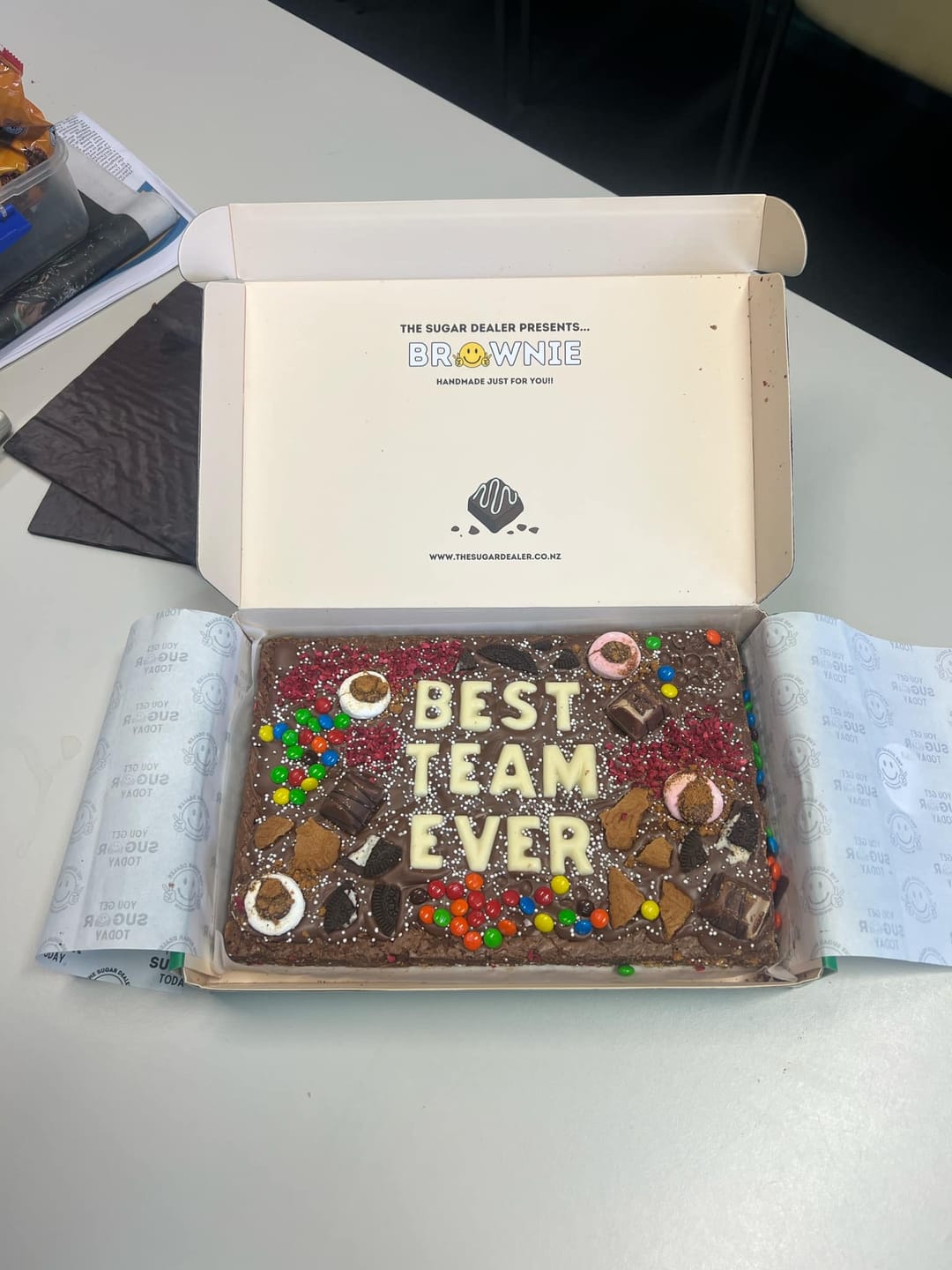 Customer photo review of Mega custom message loaded brownie