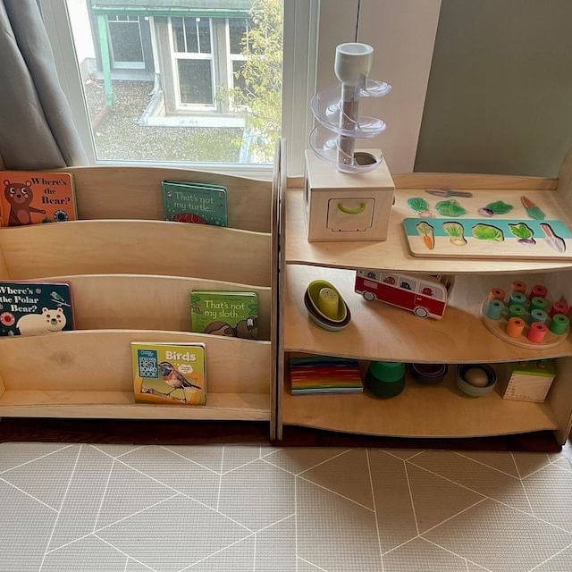 Customer photo review of Montessori Wooden Book Shelf Display