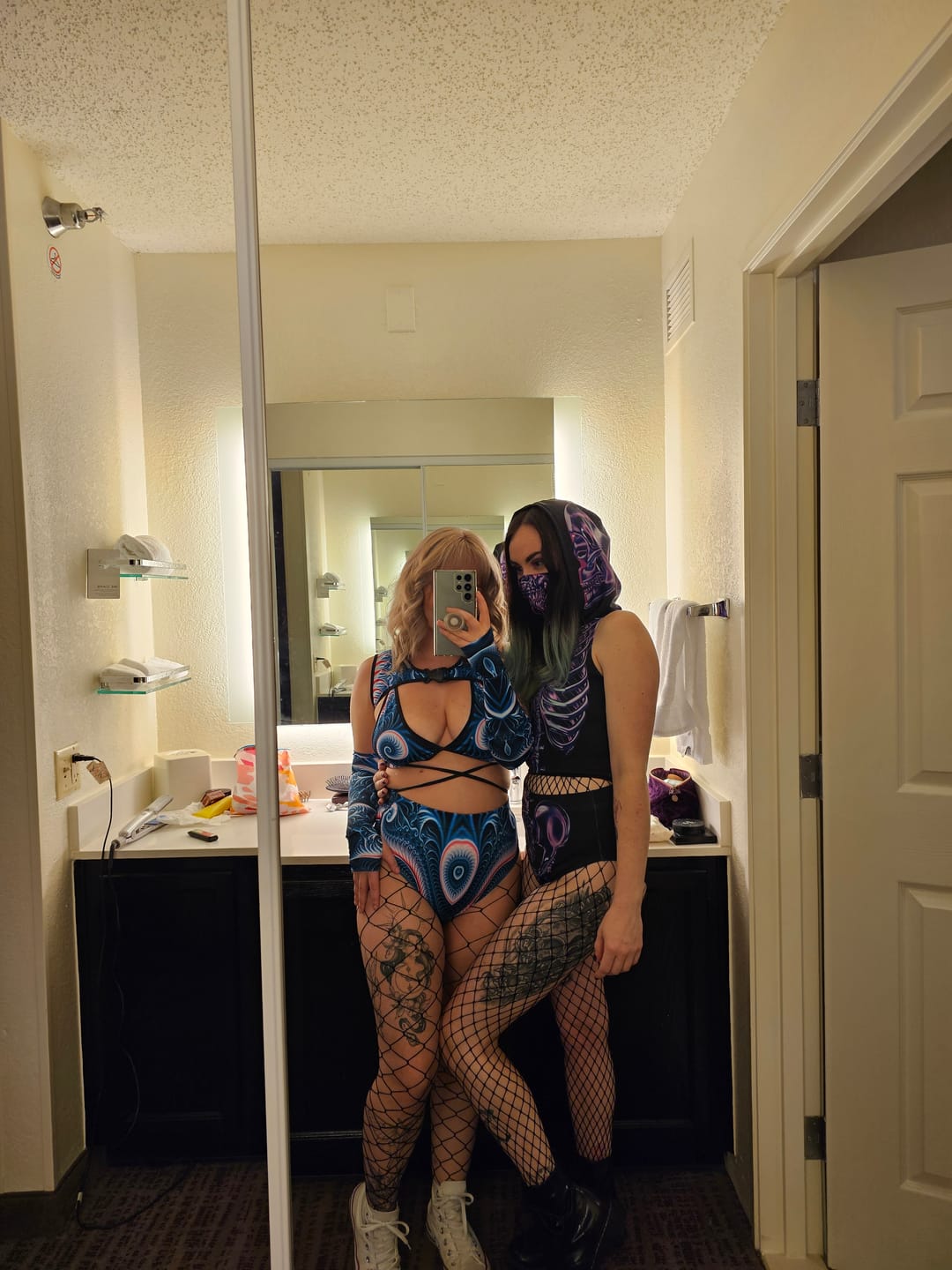 Customer photo review of Purple Skeleton Booty Shorts Set