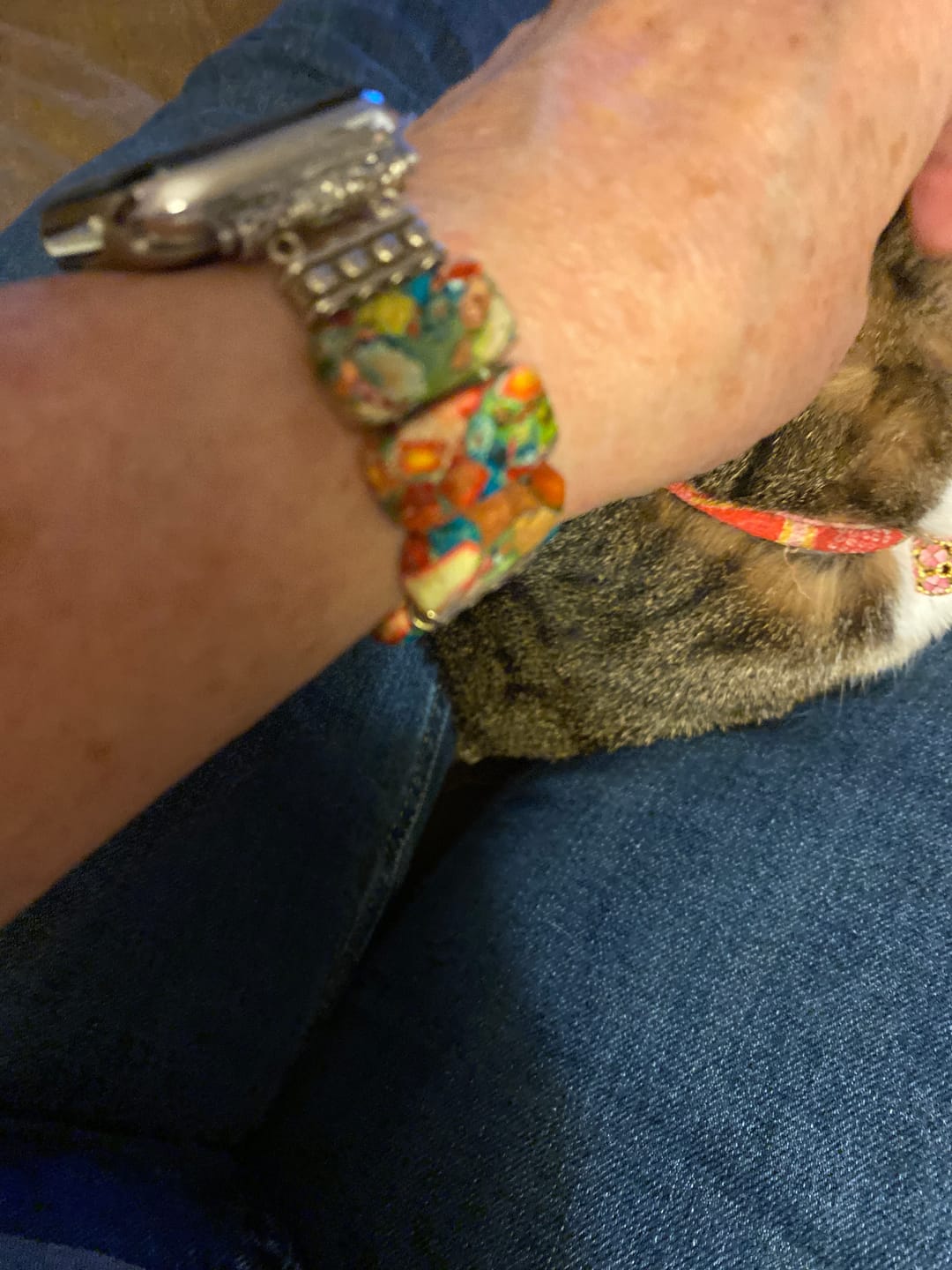 Customer photo review of Chic Flower Stretch Apple Watch Strap