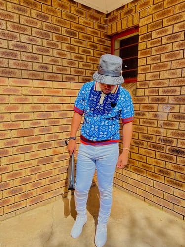 Customer photo review of MARCI FRANC TRIBAL JACQUARD POLO SHIRT