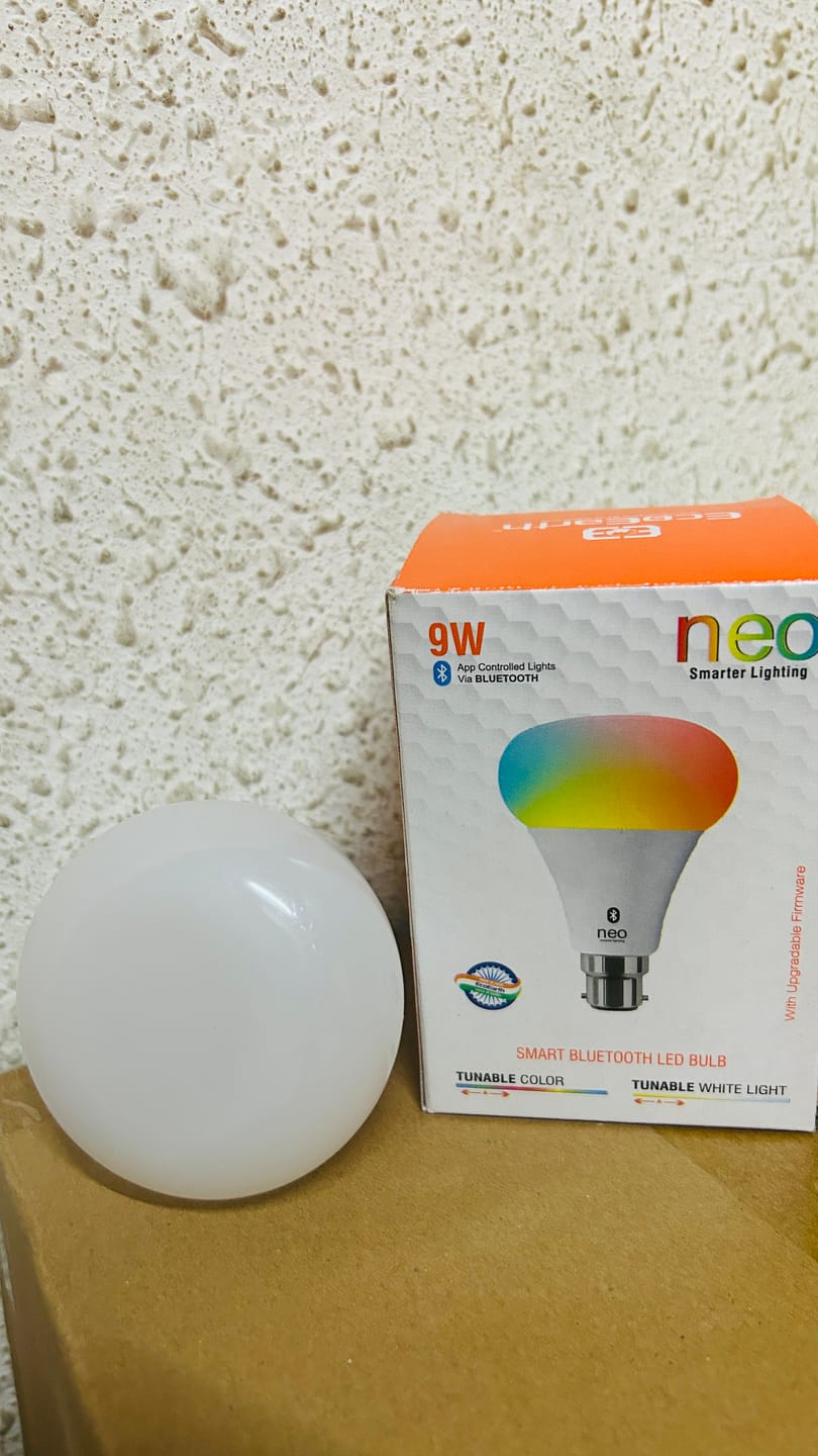 Customer photo review of EcoEarth Neo Bluetooth Smart LED Bulb | App & Remote Control Light | Warm to Cool Feel + 16 Millions Colors | Diwali Festival Sale