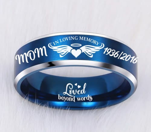 Customer photo review of Personalized in loving memory keepsake Ring
