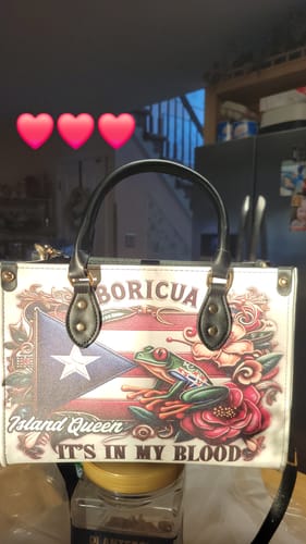 Customer photo review of Boricua It's in my blood - Personalized Leather Handbag BOR01B