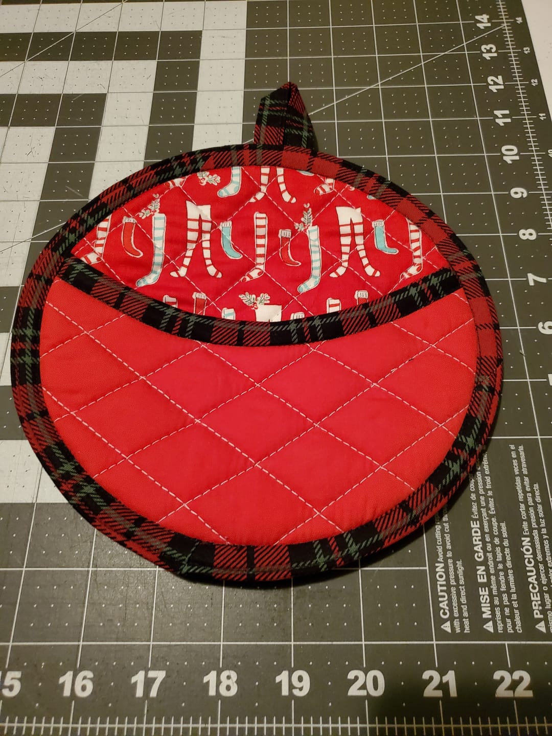 Customer photo review of Quilted Potholder Parade Sewing Pattern with Holiday Version | Digital PDF