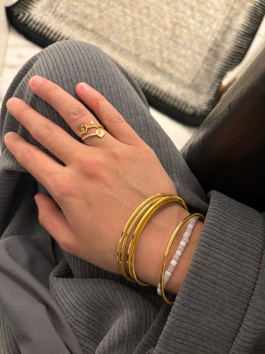 Customer photo review of Bague personnalisée à prénom arabe et coeur en acier inoxydable