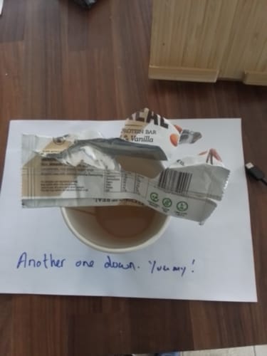 Customer photo review of Almond Vanilla Protein Bar