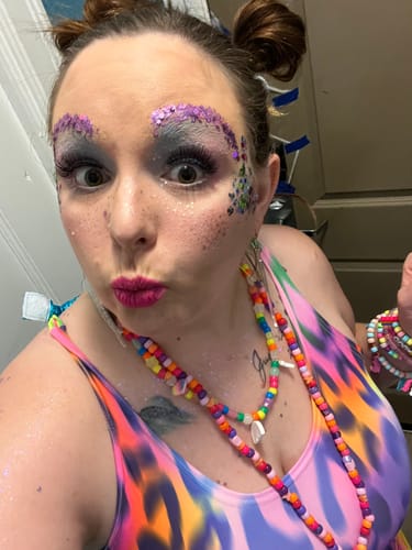 Customer photo review of Gold Glitter Freckles Makeup Patches