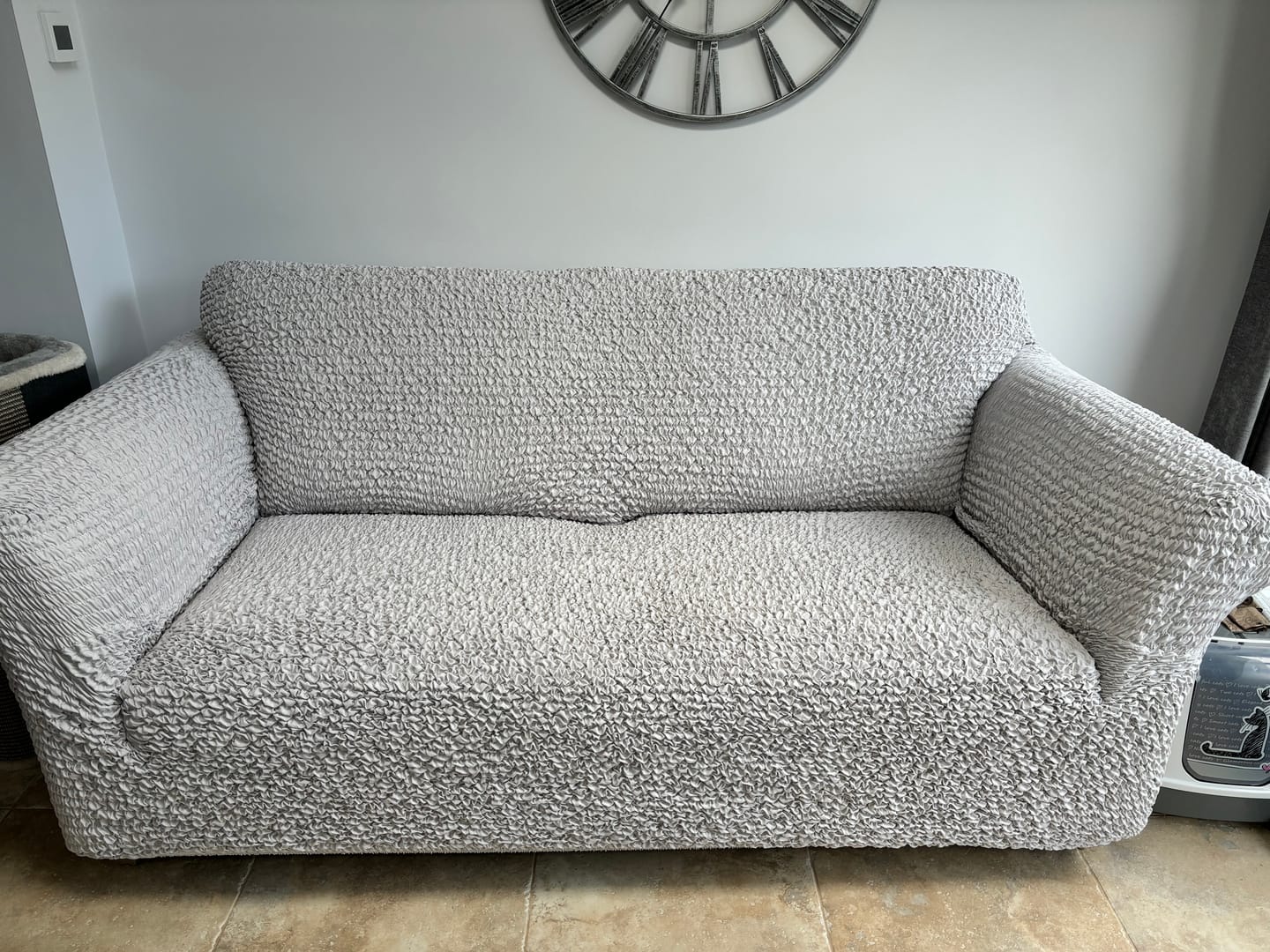 Customer photo review of 3 Seater Sofa Cover - Pearl, Microfibra