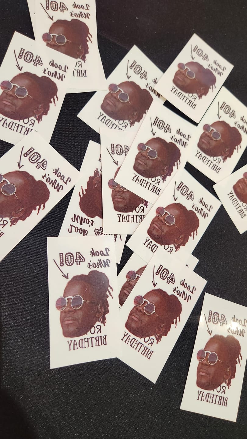 Customer photo review of Look Who's Birthday! Custom Tattoo