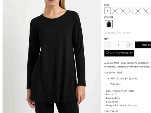 Customer photo review of MELA PURDIE LONG SLEEVE FLARED TOP