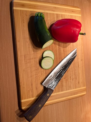 Customer photo review of Handgeschmiedetes Kochmesser - Carbonwood