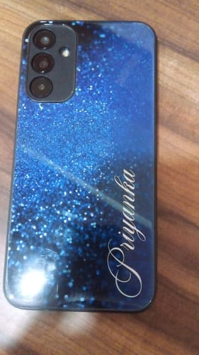 Customer photo review of Blue Glitter Customize Glass Case Cover For Samsung