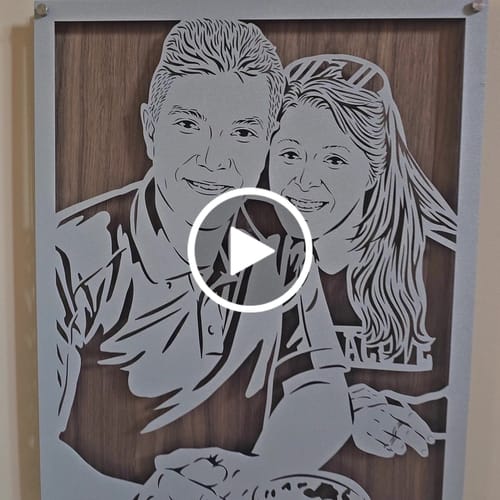 Customer video review of Custom Metal Portrait
