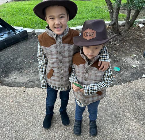 Customer photo review of Personalized Leather Cowboy Hat