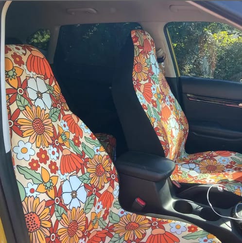 Customer photo review of Rustic Blooms Car Seat Covers Full Set