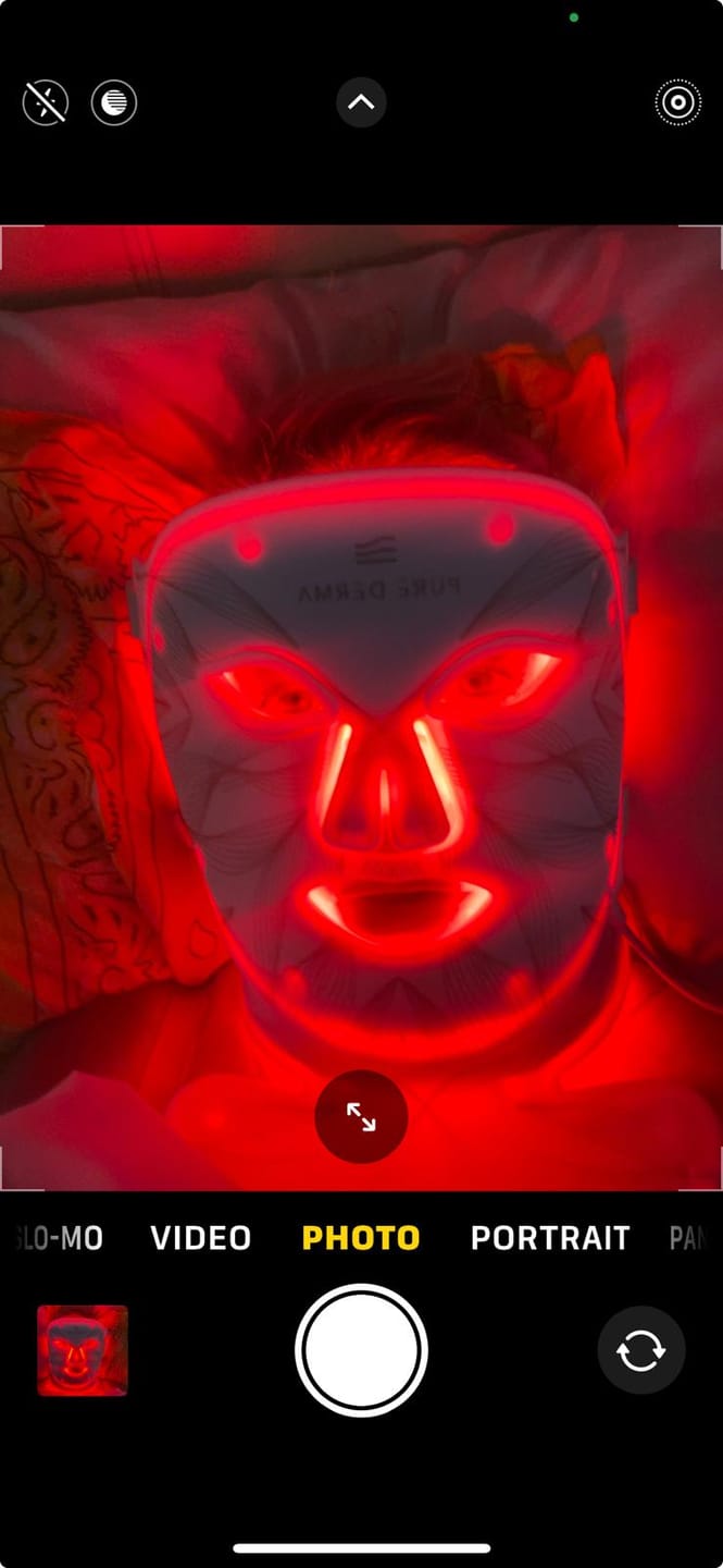 Customer photo review of LED Light Therapy Face, Neck & Décolletage Mask