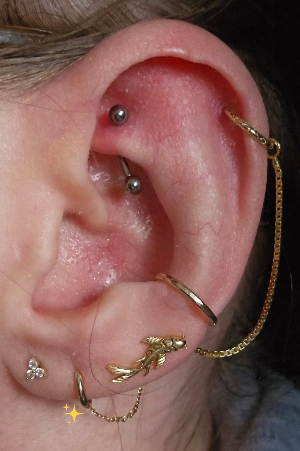 Customer photo review of Cartilage Hoop (16g)