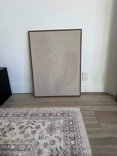 Customer photo review of Wabi-Sabi Minimalist Wall Art – 3D Beige Textured Abstract Canvas "Elegant Curves"