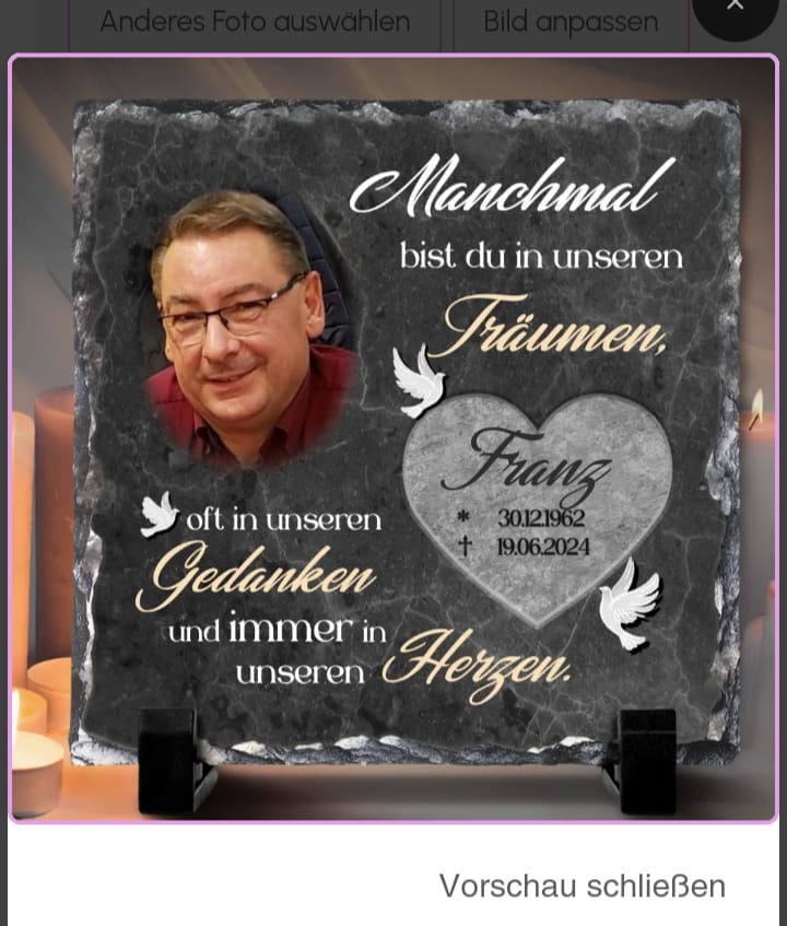 Customer photo review of In unseren Herzen - Personalisierte Schiefertafel