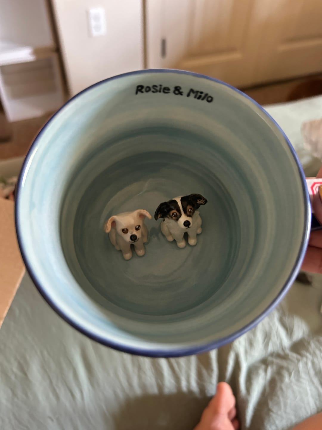 Customer photo review of Handmade Custom Pet's Figure Ceramic Mug-Aesthetic