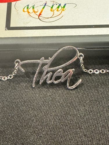 Customer photo review of Personalized Script Necklace