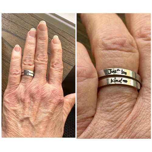 Customer photo review of Just Be Kind Ring