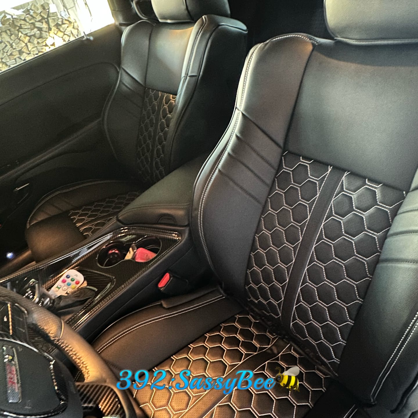 Customer photo review of 2015+ Dodge Challenger Custom Leather Seat Covers (Performance Seats)