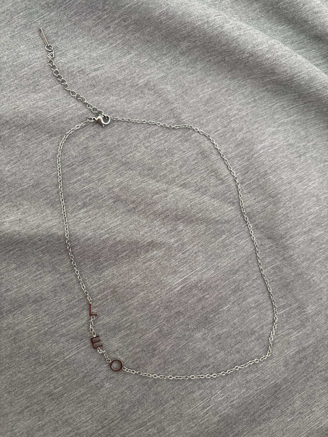 Customer photo review of Sideways Initials Necklace