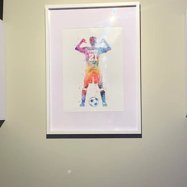 Customer photo review of Gifts for Footballers | Boys Personalised Art Print 1