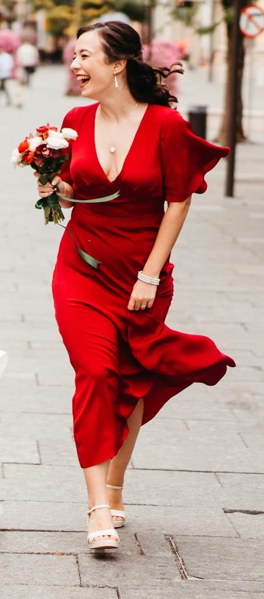 Customer photo review of Coralie Silk Dress