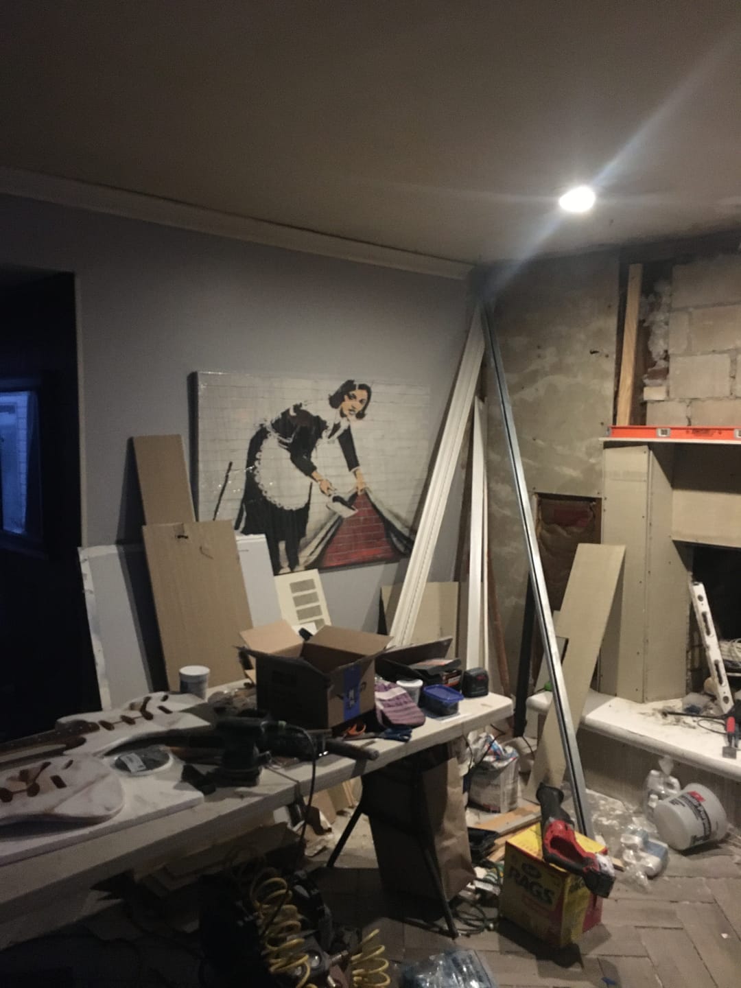 Customer photo review of Banksy French maid sweeping - Ready to Hang Canvas Print