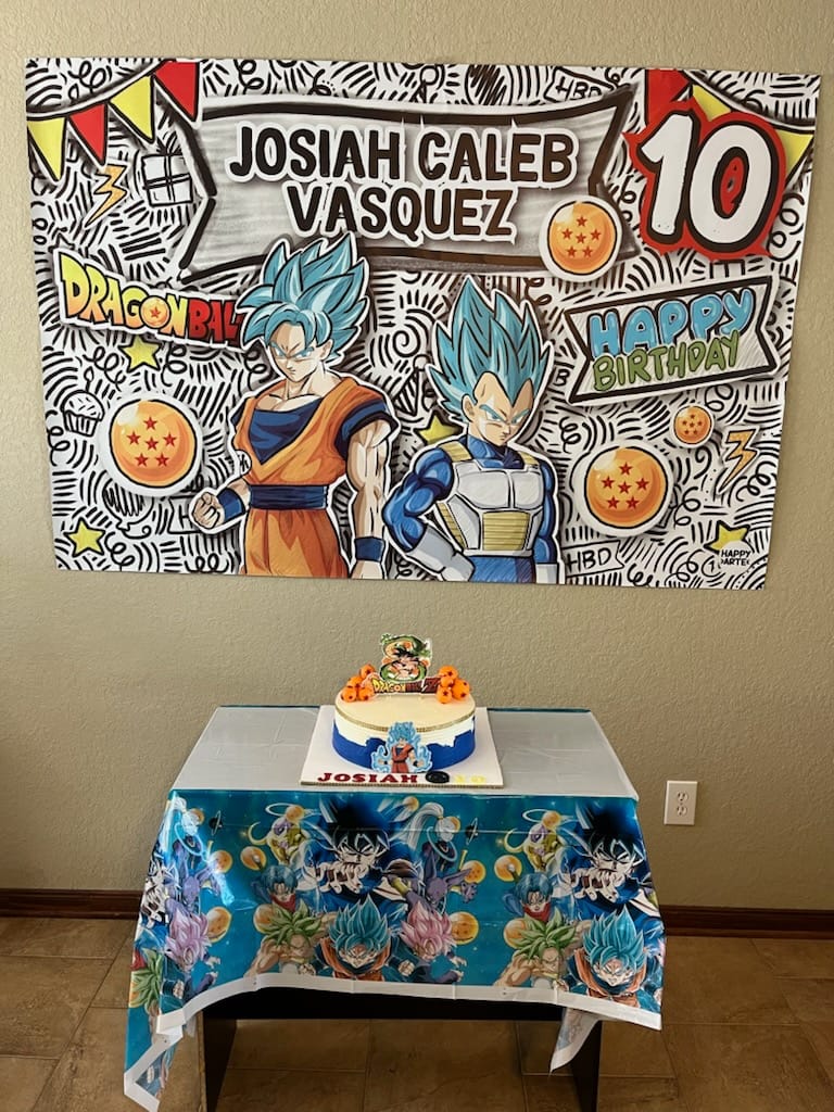 Customer photo review of Personalized Party Banner Dragon Ball Goku 2