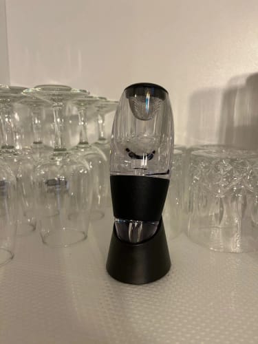 Customer photo review of Quick Sobering Professional For Bar Party Kitchen Wine Decanter Pourer With Filter and Base Red Wine Whisky Aerator Dispenser