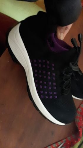Customer photo review of Ortho Stretch Cushion Shoes - Black Purple