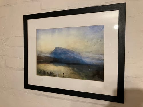Customer photo review of The Blue Rigi: Lake of Lucerne - Sunrise, vintage artwork by Joseph Mallord William Turner, vintage art, A3 (16x12") Poster Print