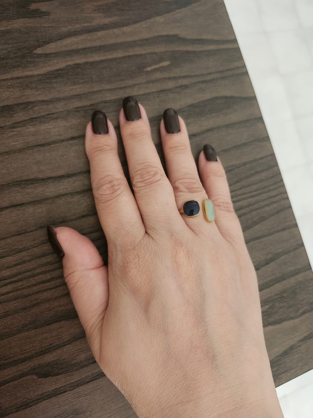 Customer photo review of Aquamarine Wrap Ring
