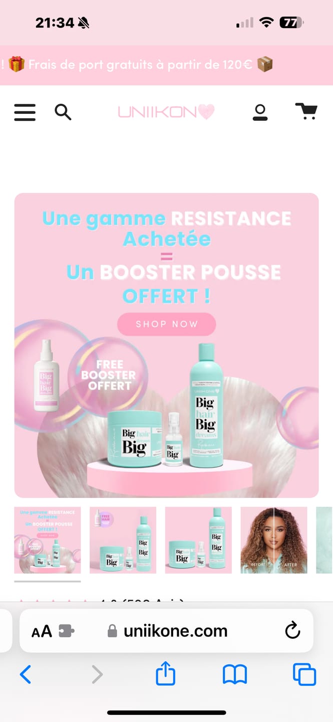 Customer photo review of OFFRE SPECIALE Gamme Résistance - Kit Complet + Spray Pousse OFFERT !